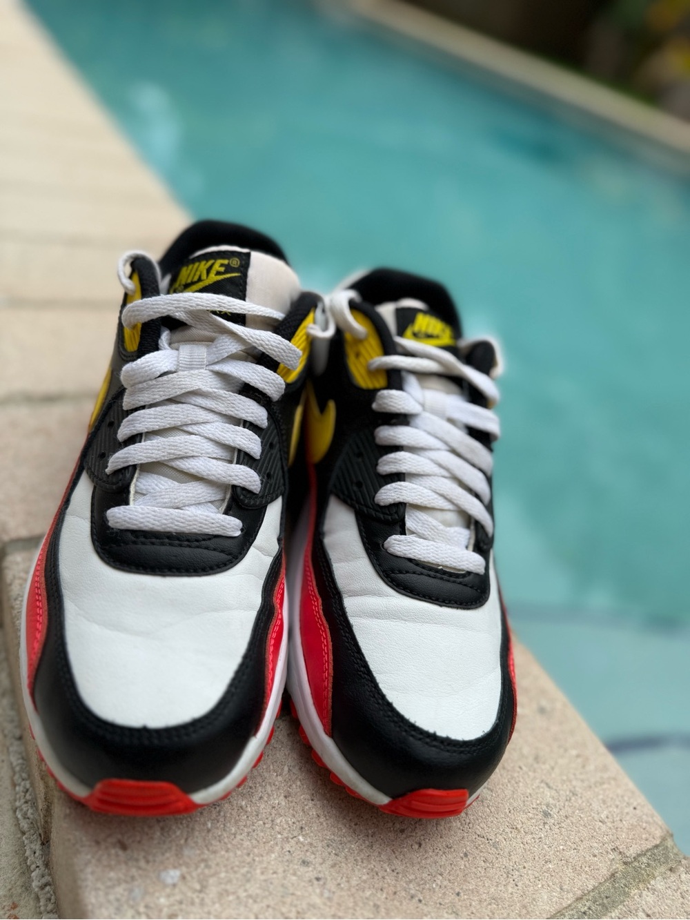 Nike White Black Red & Yellow Low-Top Sneakers